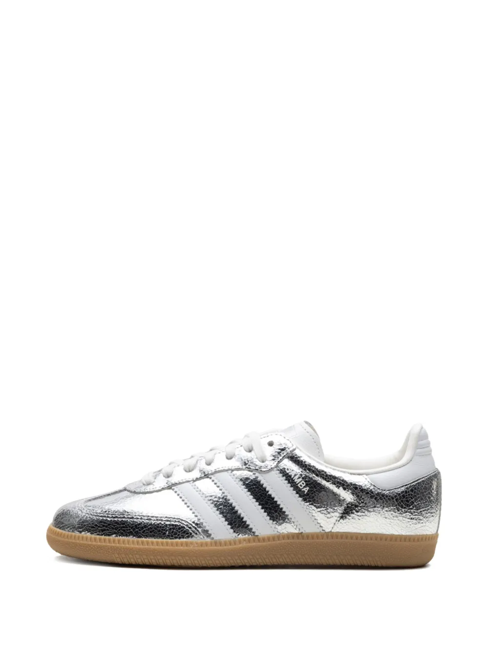 Adidas Samba OG Silver Metallic Cracked Leather - Image 4