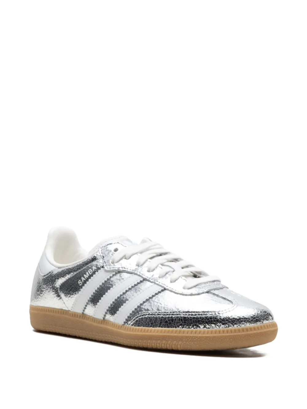 Adidas Samba OG Silver Metallic Cracked Leather - Image 2