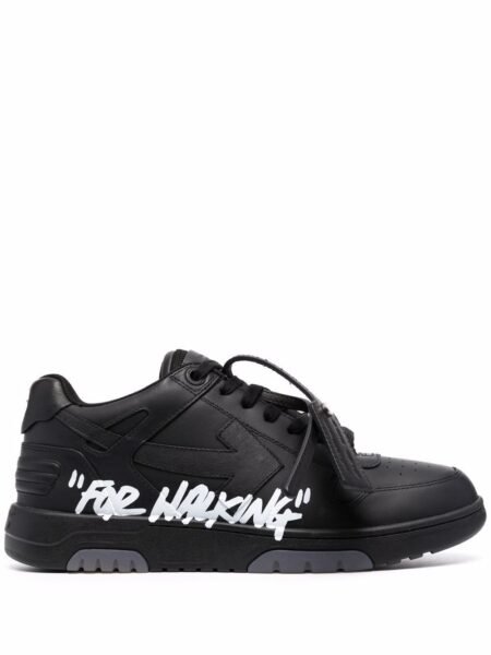 OFF WHITE Out Of Office OOO "For Walking" Low Tops Black White