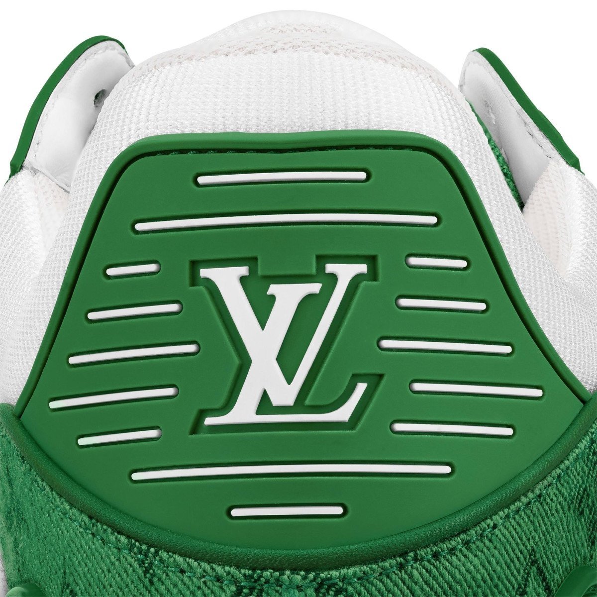 Louis Vuitton Trainer Green Monogram Denim White Image 6