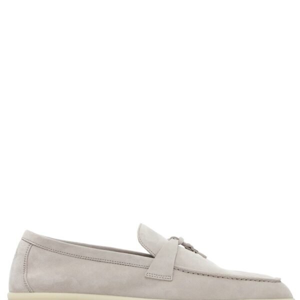 Loro Piana Summer Charms Walk Loafer Suede Pearl Grey