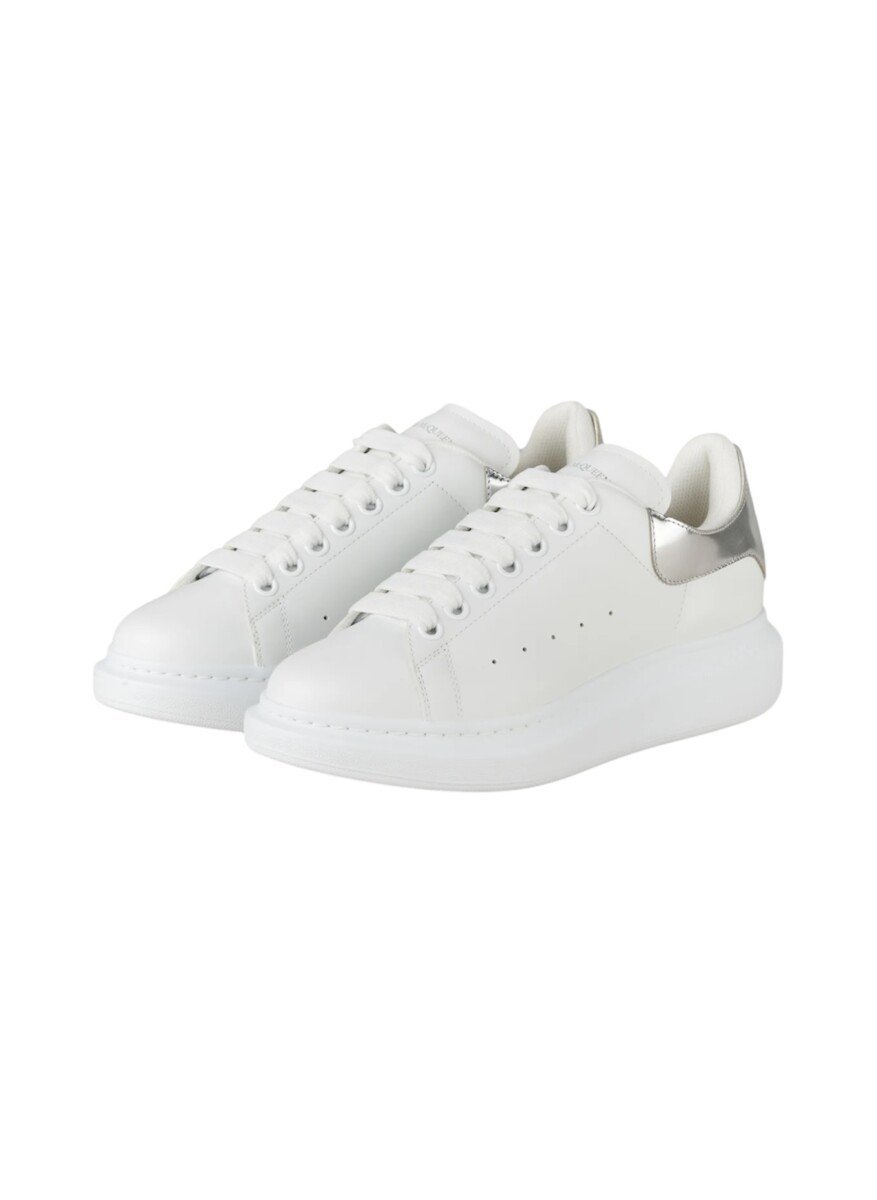 Alexander McQueen Sneakers Women Leather White/Pearl Grey Image 2