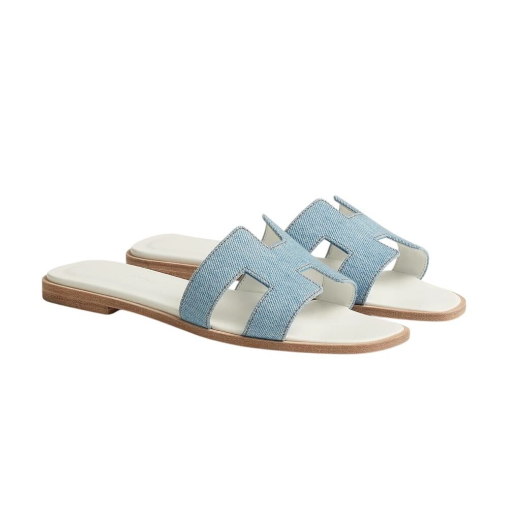 Hermes Oran sandal Bleu Clair Image 2