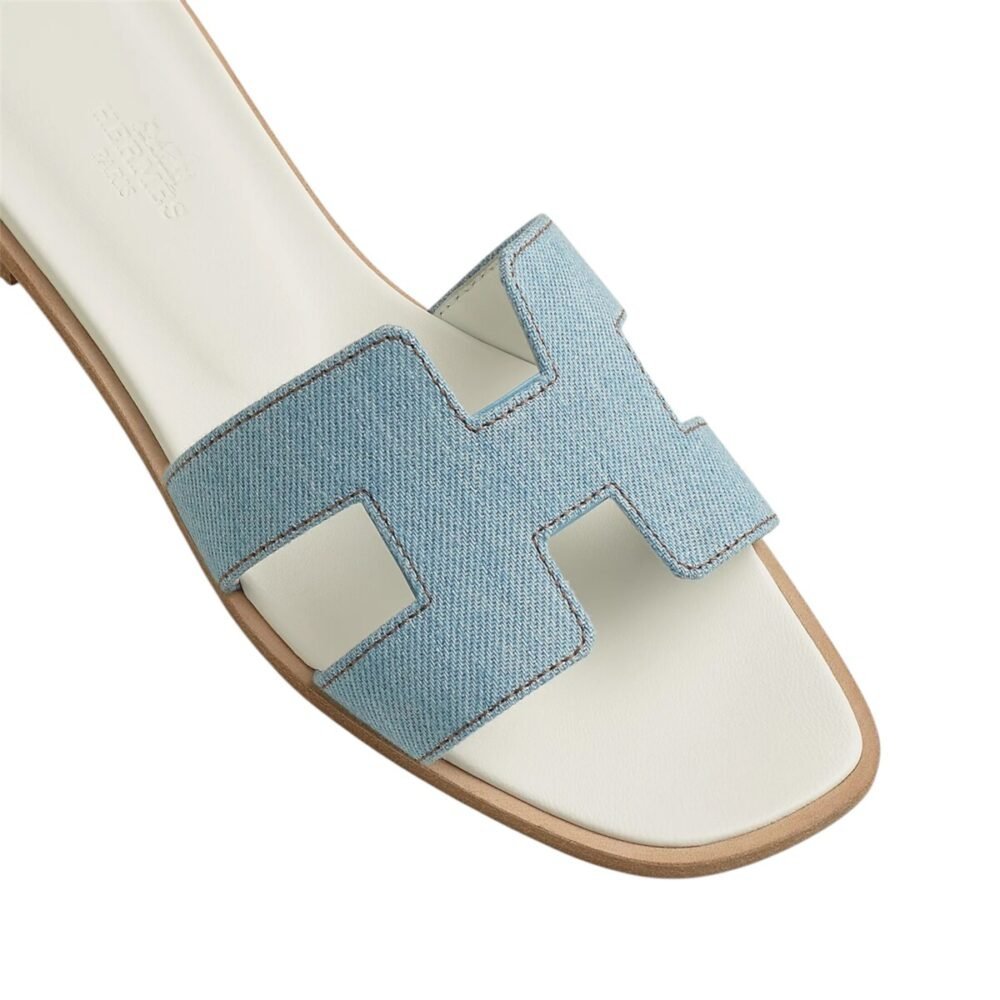 Hermes Oran sandal Bleu Clair Image 4