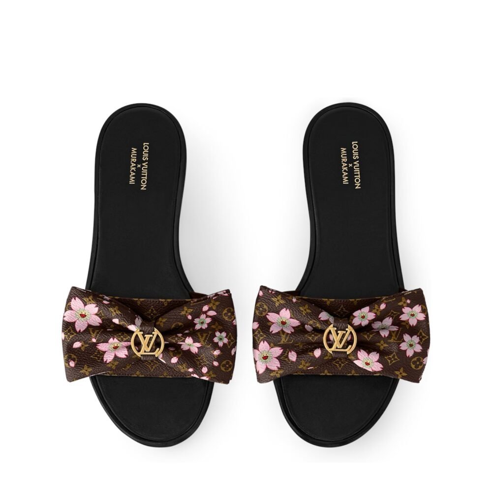 Louis Vuittonx x TM Lily Flat Mule Black Image 3