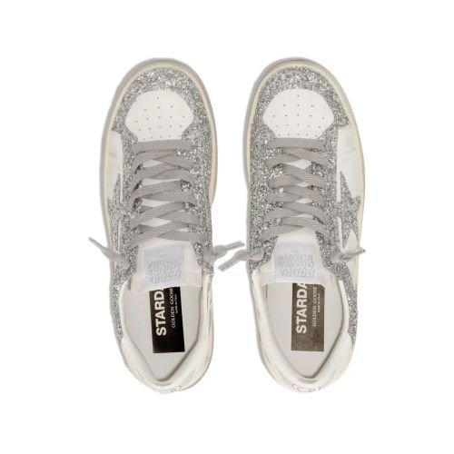 Golden Goose Baskets Stardan Cuir – Blanc Glitter Image 2