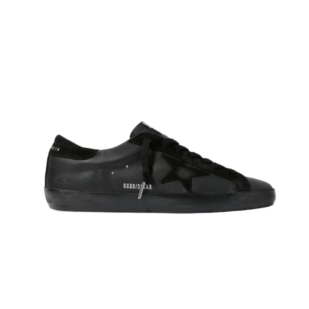 Golden Goose super - star Black nappa with Black suede star and heel tap