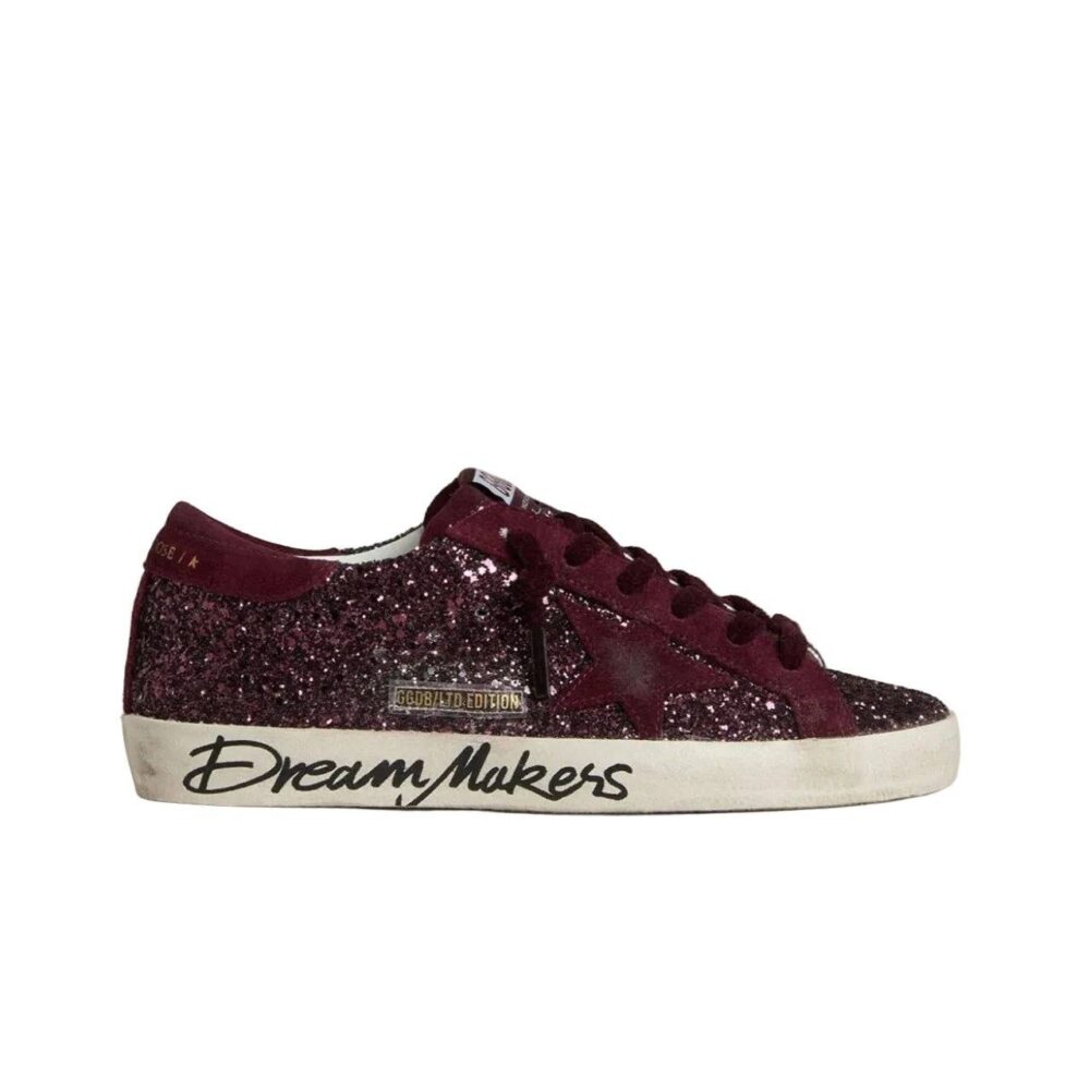 Golden Goose women's super - star LTD in cherry glitter with cherry suede star