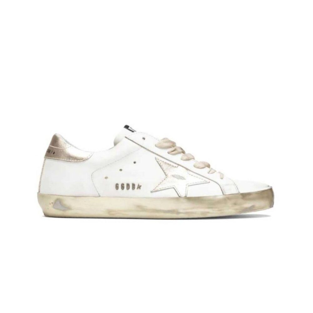 Golden Goose Women's Super-Star with silver heel tab and metal stud lettering