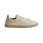 Off White Linen Blend and Leather